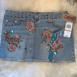 Denim mini skirt